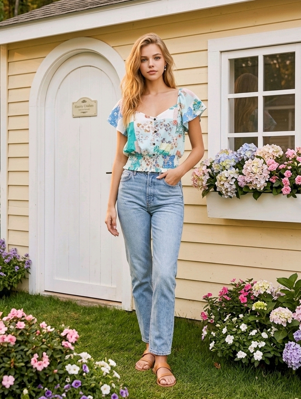 Monteau Los Angeles Patchwork Blouse.